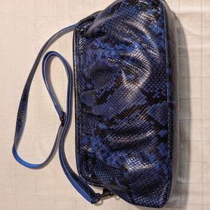 Snakeskin Black & Blue Shoulder Bag